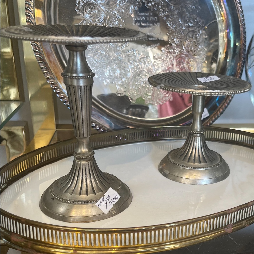 ISO pewter candlestands
